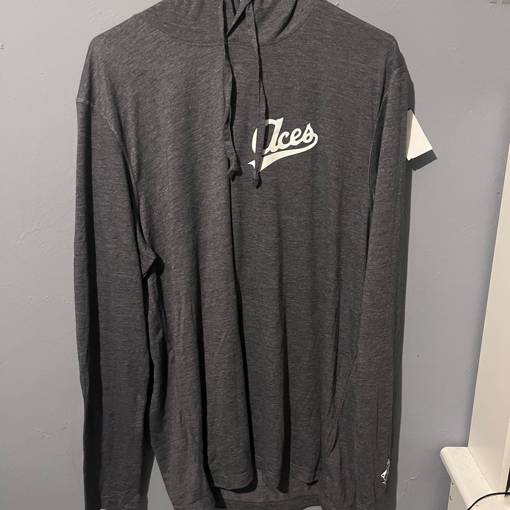 Gray Graphic Tee with White Script Logo